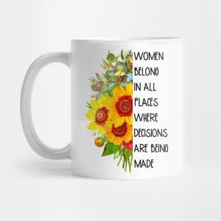 Women Belong in All Places RBG Quote Saying Mug